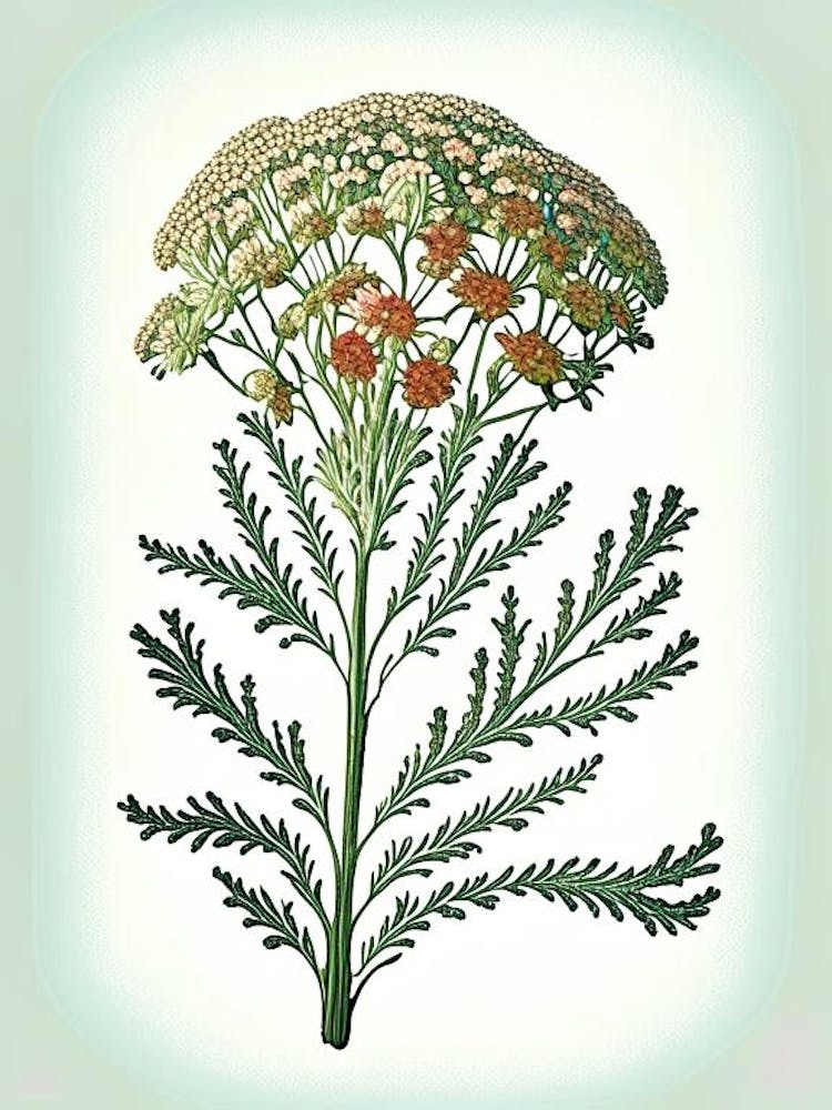Yarrow Floral 1 Botanisches Vintage-Poster Blume