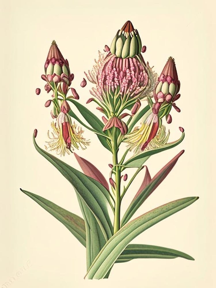 Prächtige Seidenpflanze Wildblume Vintage Botanik 1