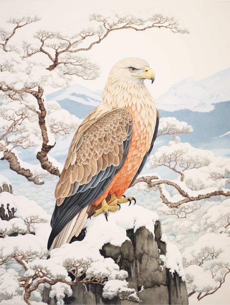 Winter Bird Painting Bald Eagle 3