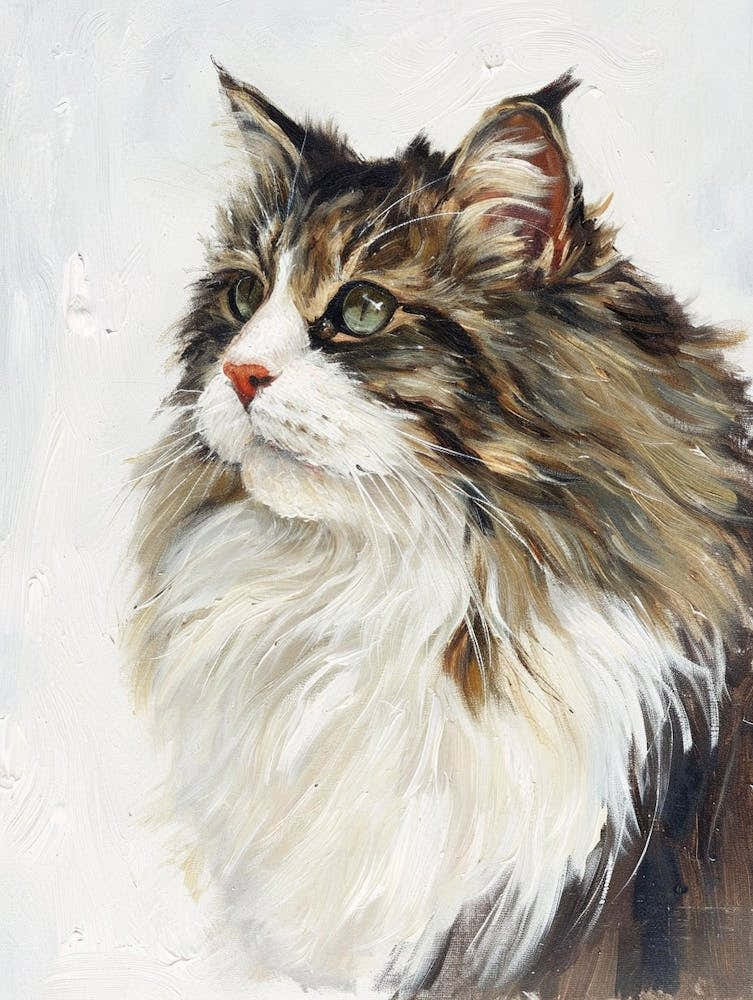 Norwegian Forest Cat Painting 1