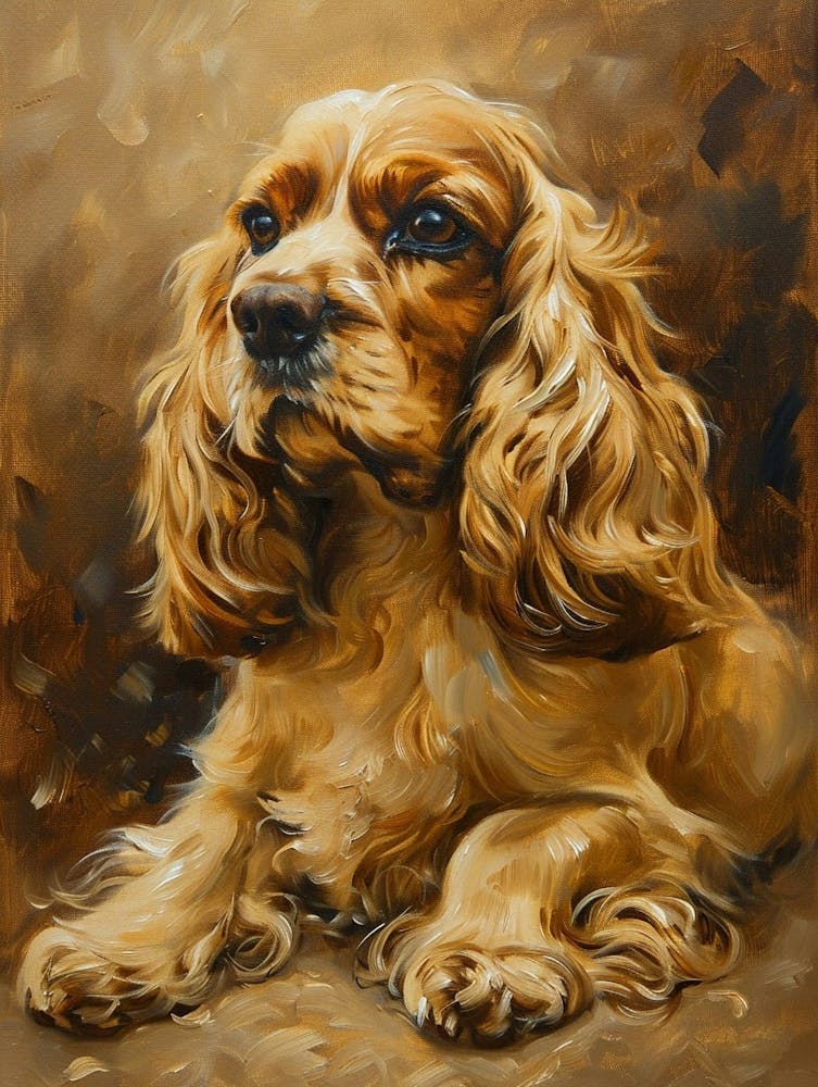 Cocker Spaniel Acrylic Painting 2