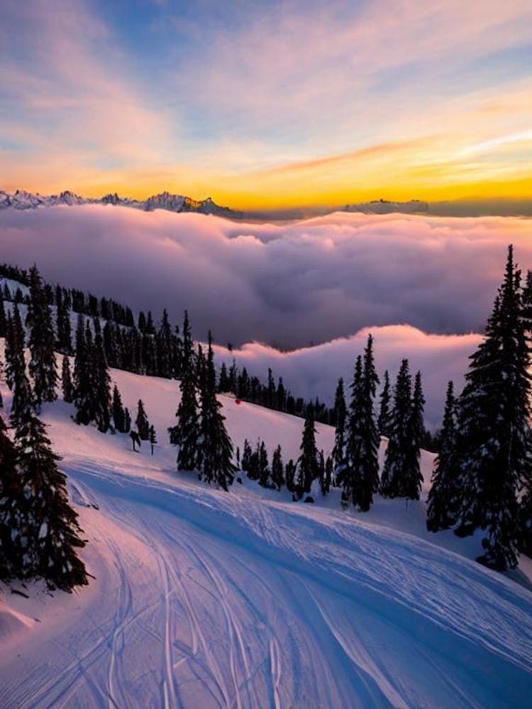 Portillo, Chile 1 Sunrise Skiing Poster