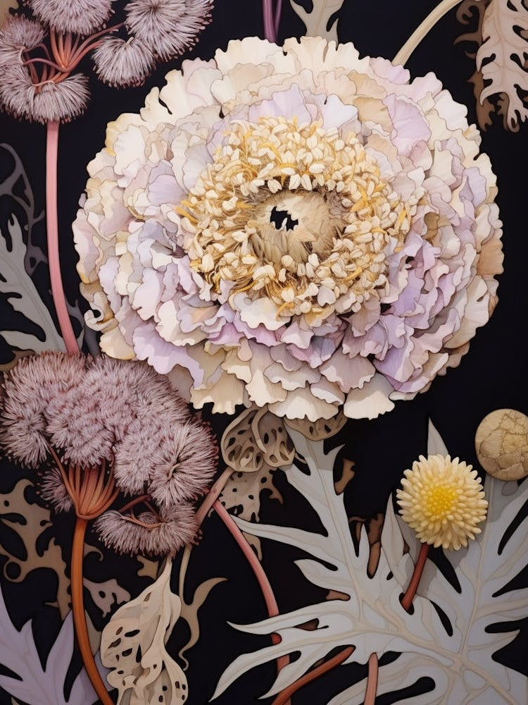 Flower Illustration Scabiosa 3