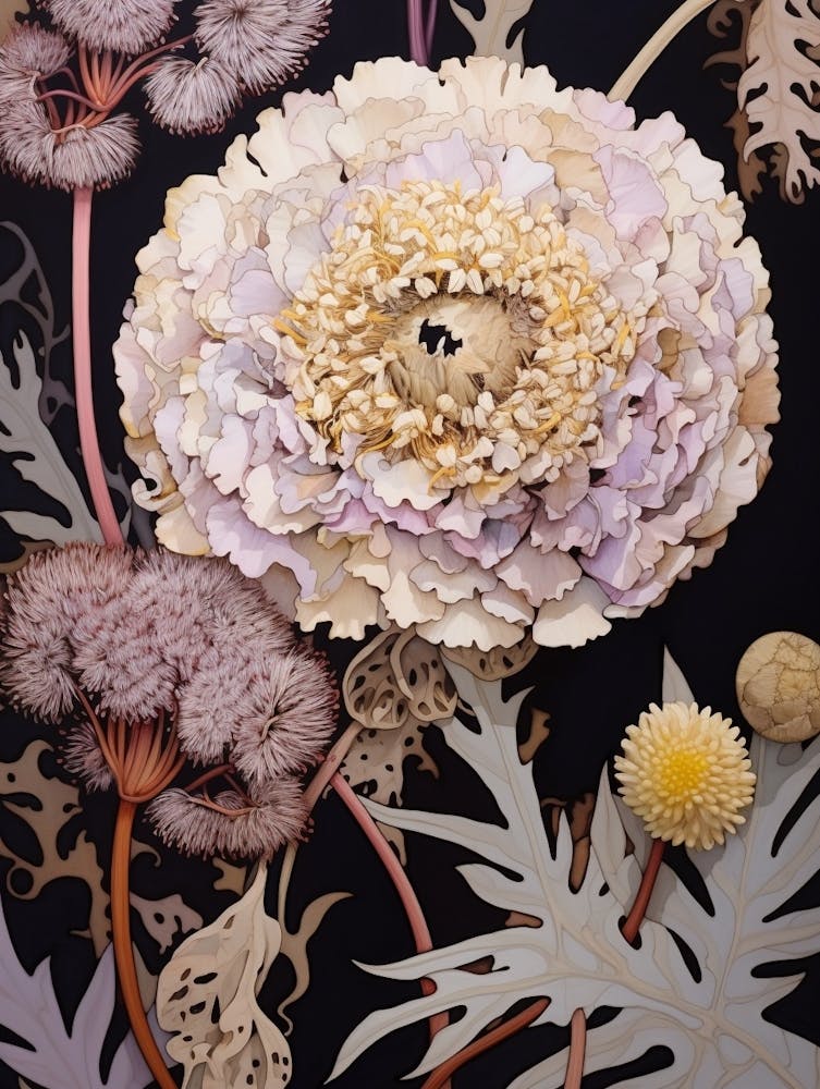 Flower Illustration Scabiosa 3