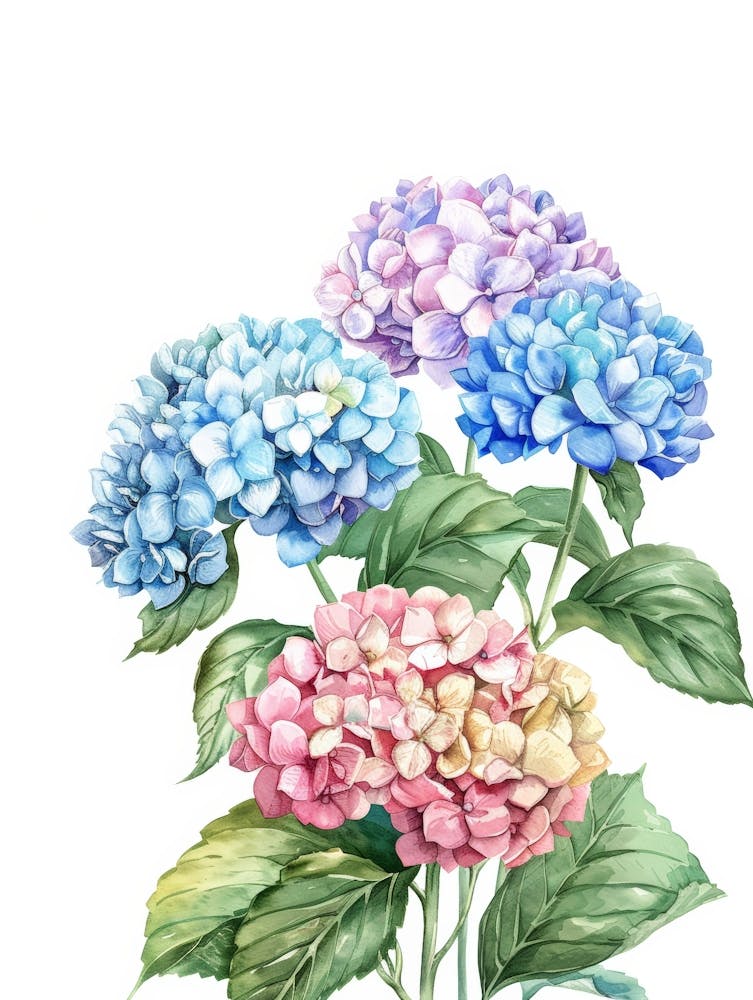 Watercolor Hydrangeas 1