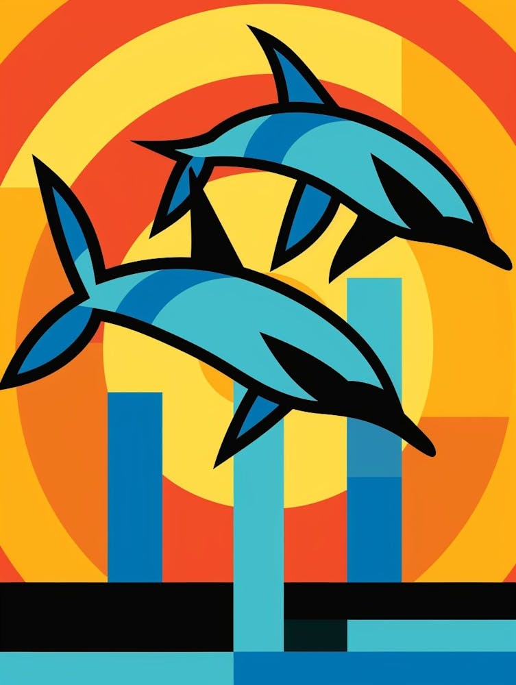 Dolphin Abstract Pop Art 7