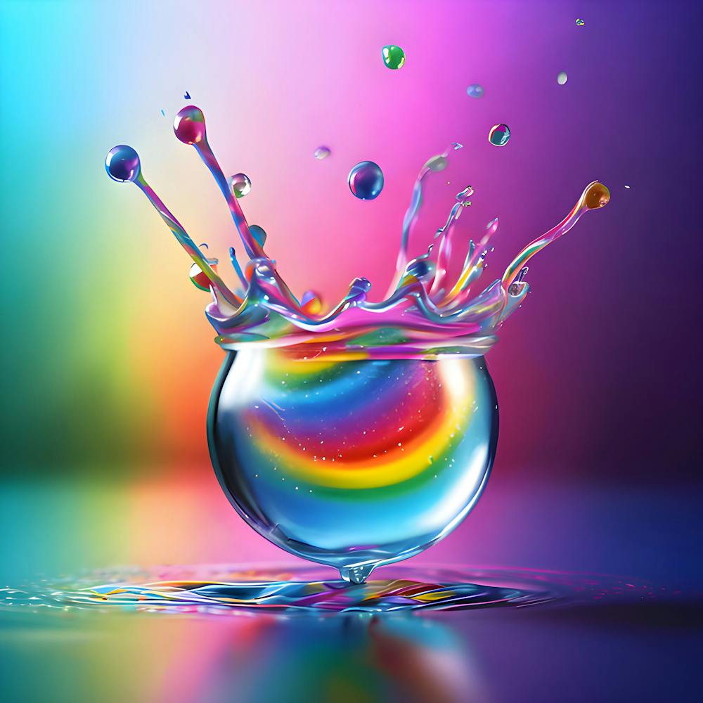 Spherical Rainbow Candy Splash