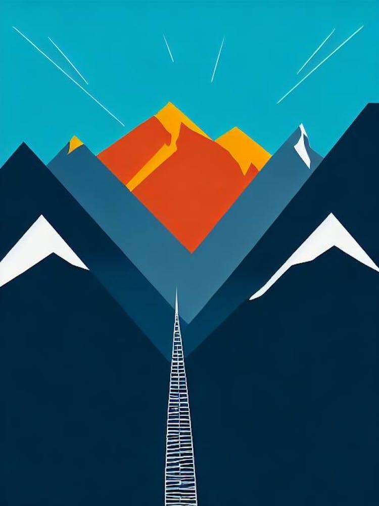 Skiwelt Wilder Kaiser Brixental, Austria Modern Illustration Skiing Poster