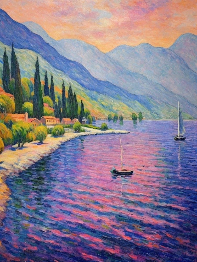 Lake Chelan Washington Pointillism 2