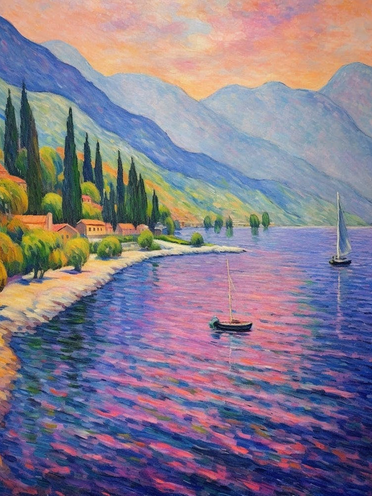 Lake Chelan Washington Pointillism 2