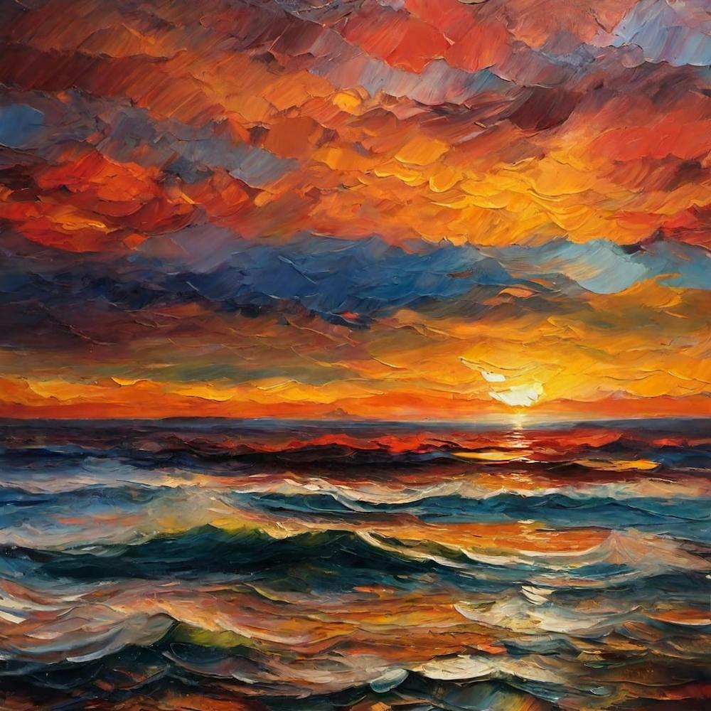 Sunset Over The Ocean