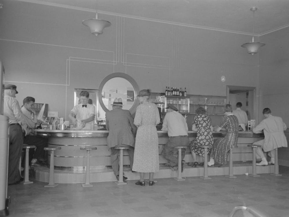 Interior Of Rest Stop For Buses, New Madrid, Missouri By Russell Lee