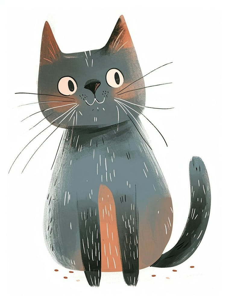 Chartreux Cat Clipart Illustration 2