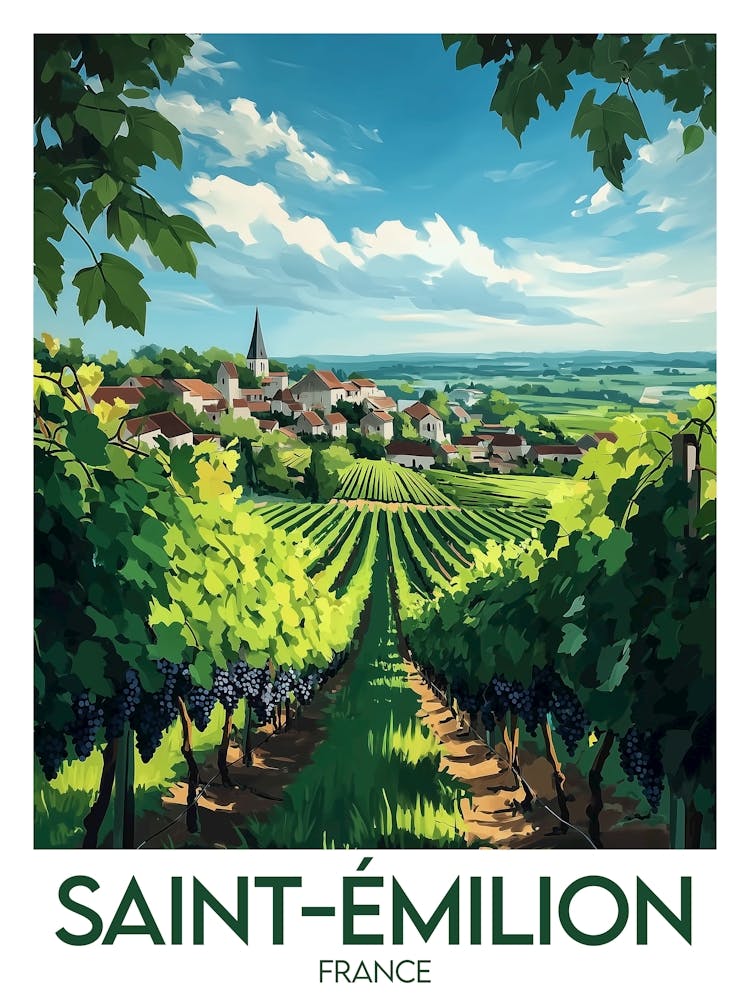 Affiche de voyage Saint Émilion
