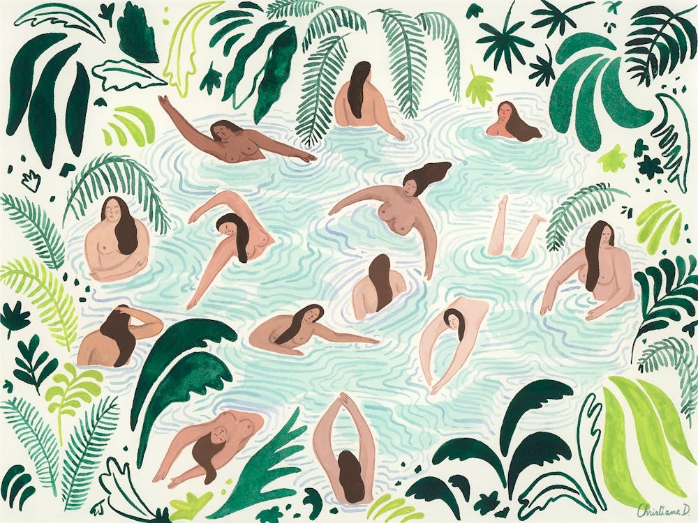 Swimming among plants