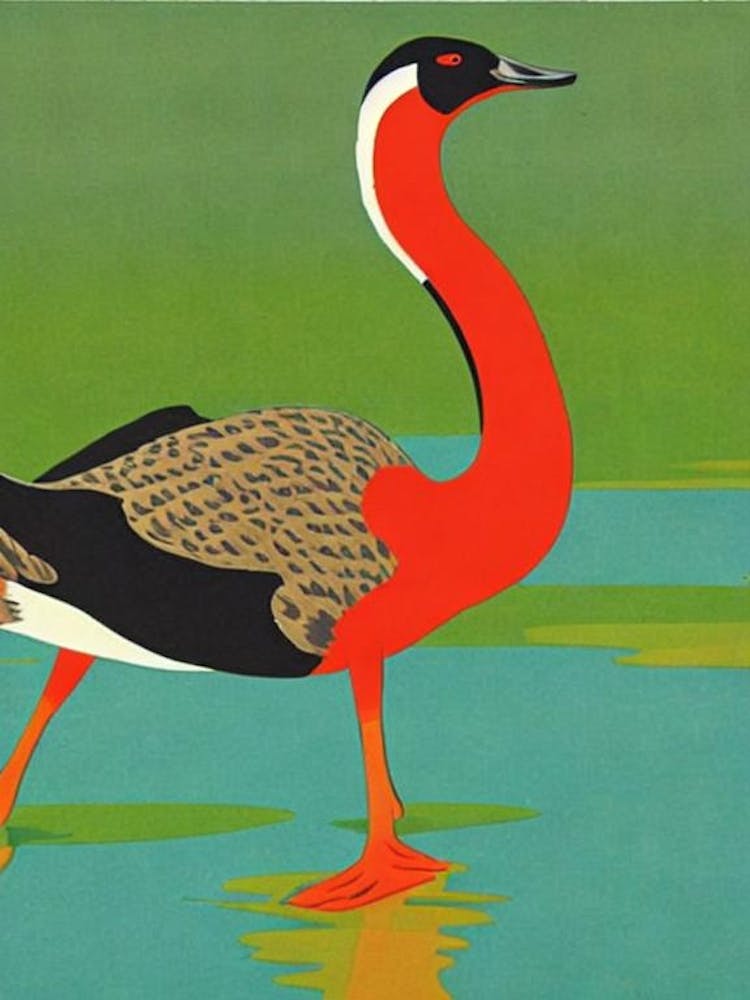 Canada Goose Midcentury Illustration Bird