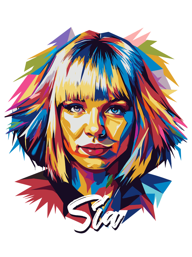 Sia 03 Portrait Music Icon WPAP Pop Art Style