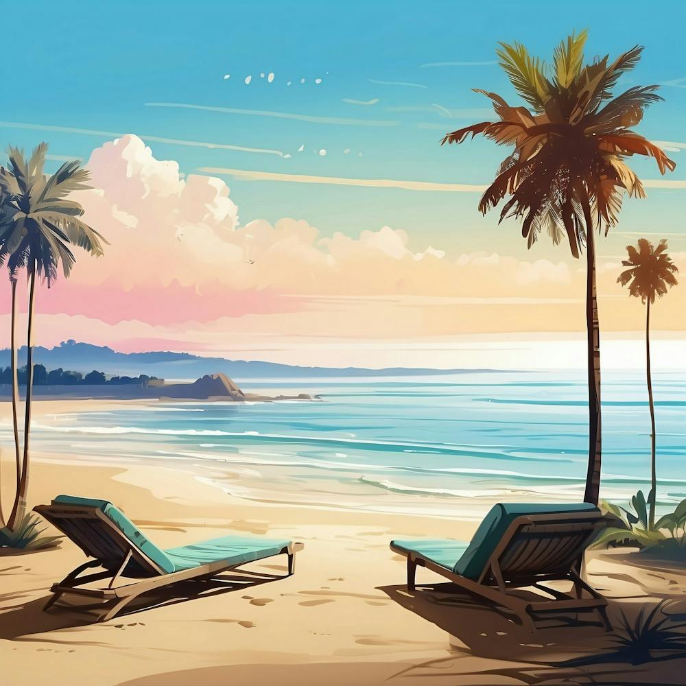 Beach Chairs On The Beach