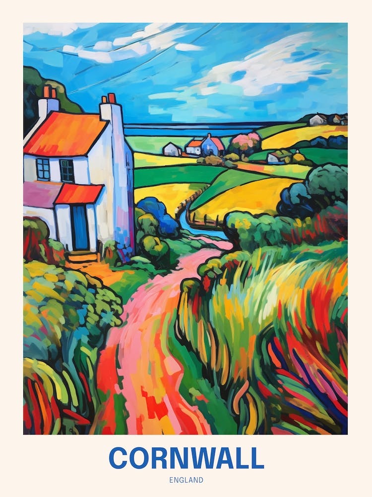 Cornwall England 4 Uk Travel Poster