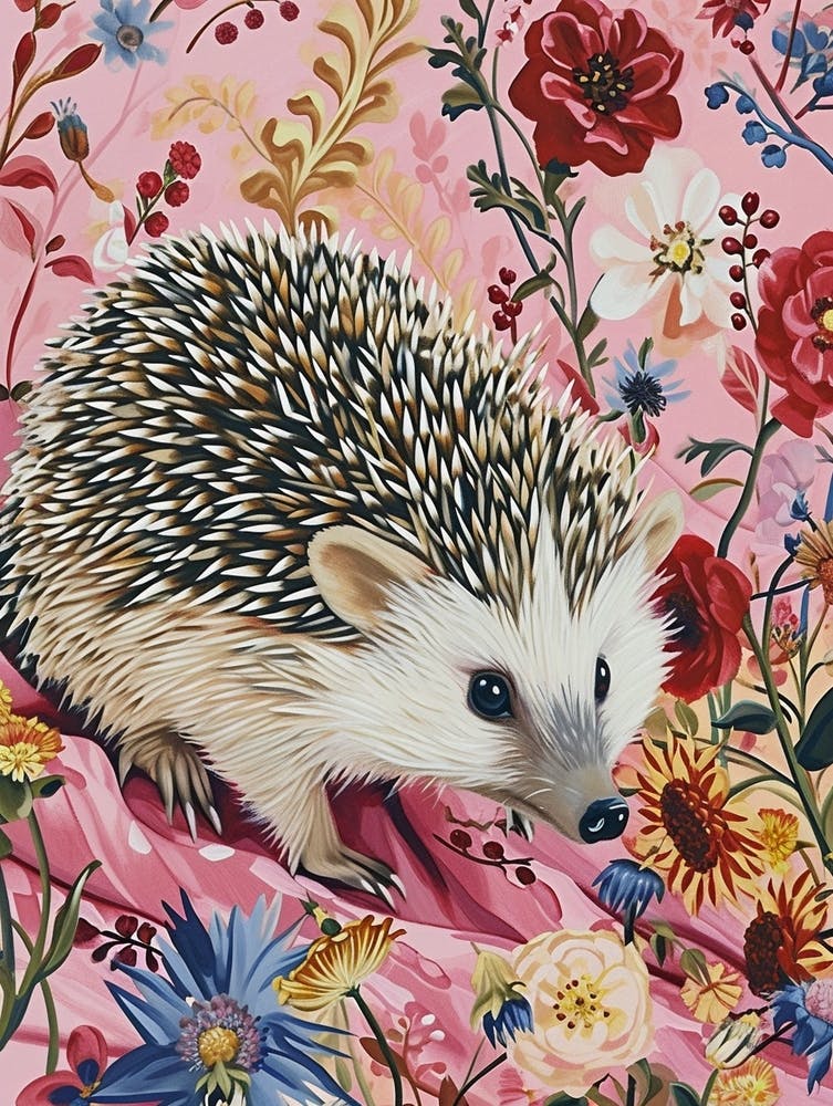 Blumen-Tiermalerei Igel 8