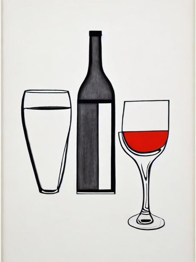 Fiano Picasso Line Drawing Cocktail Poster