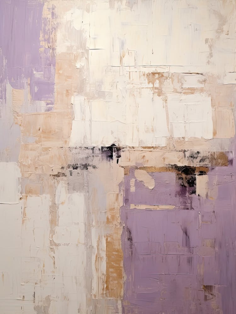 Purple And Brown Abstract Raw Painting 1