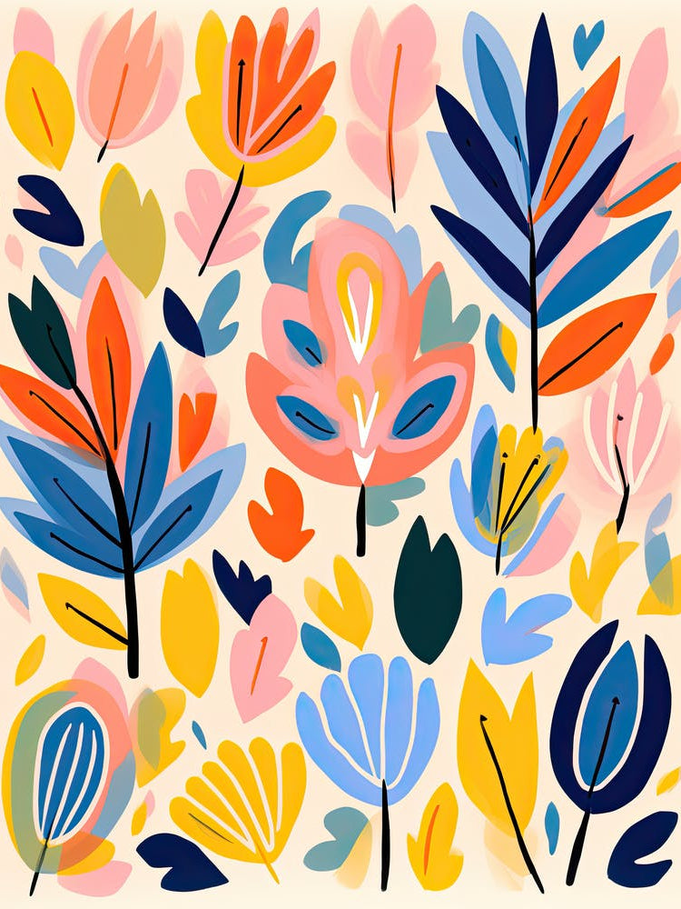 Radiant Petal Serenade; Chromatic Blooms, Floral