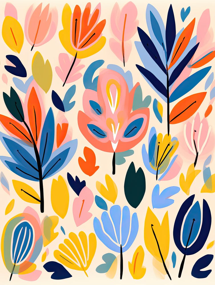 Radiant Petal Serenade; Chromatic Blooms, Floral