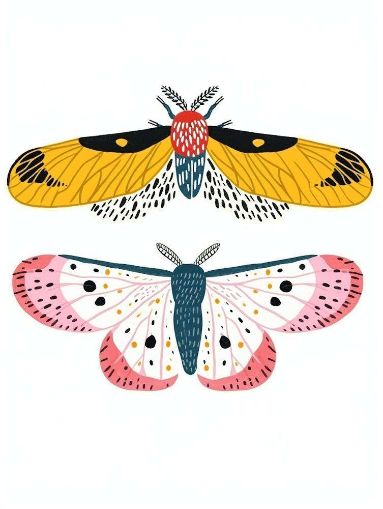 Colourful Insect Illustration Moth 6