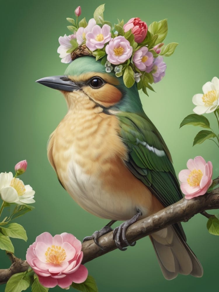 Bird With Flower Crown