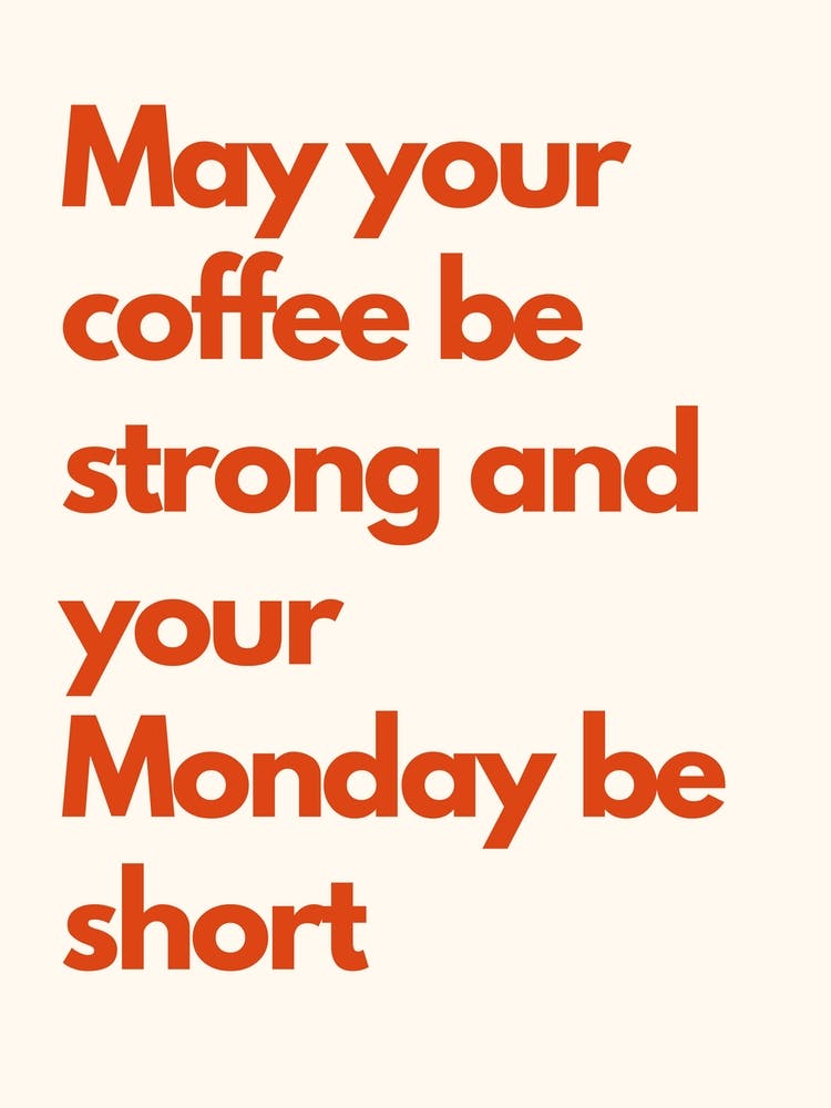 Monday Be Short Kitchen Typography Cream Red