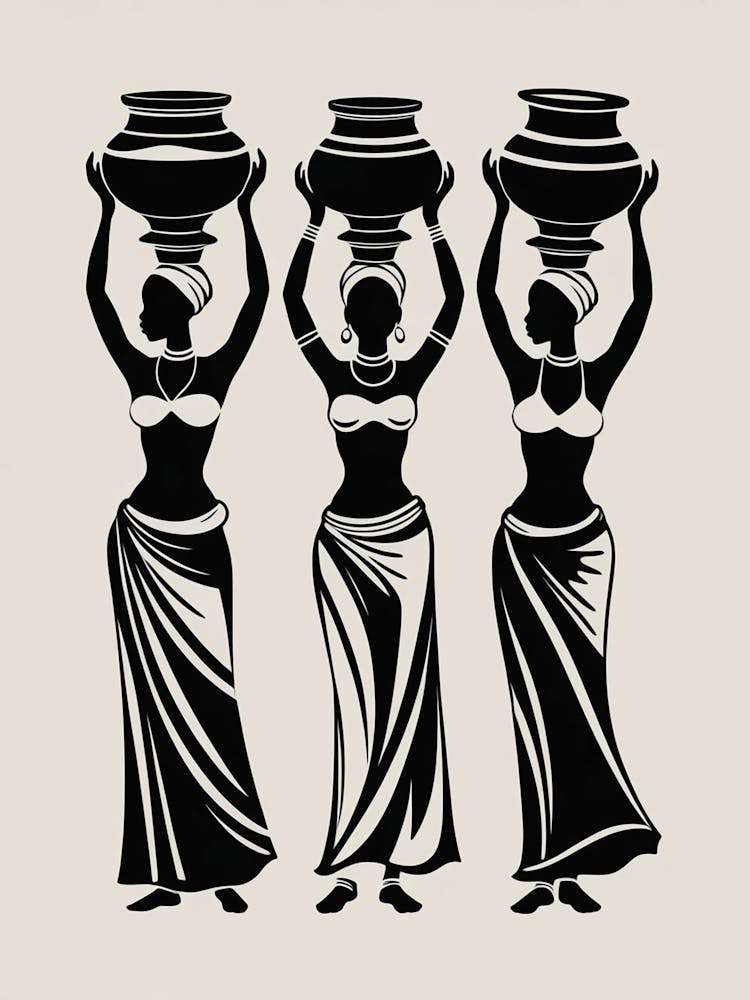 Three Women Carrying Pots