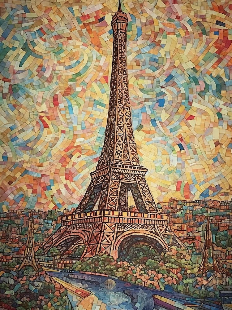 Eiffel Tower Paris France Paul Signac Style 5