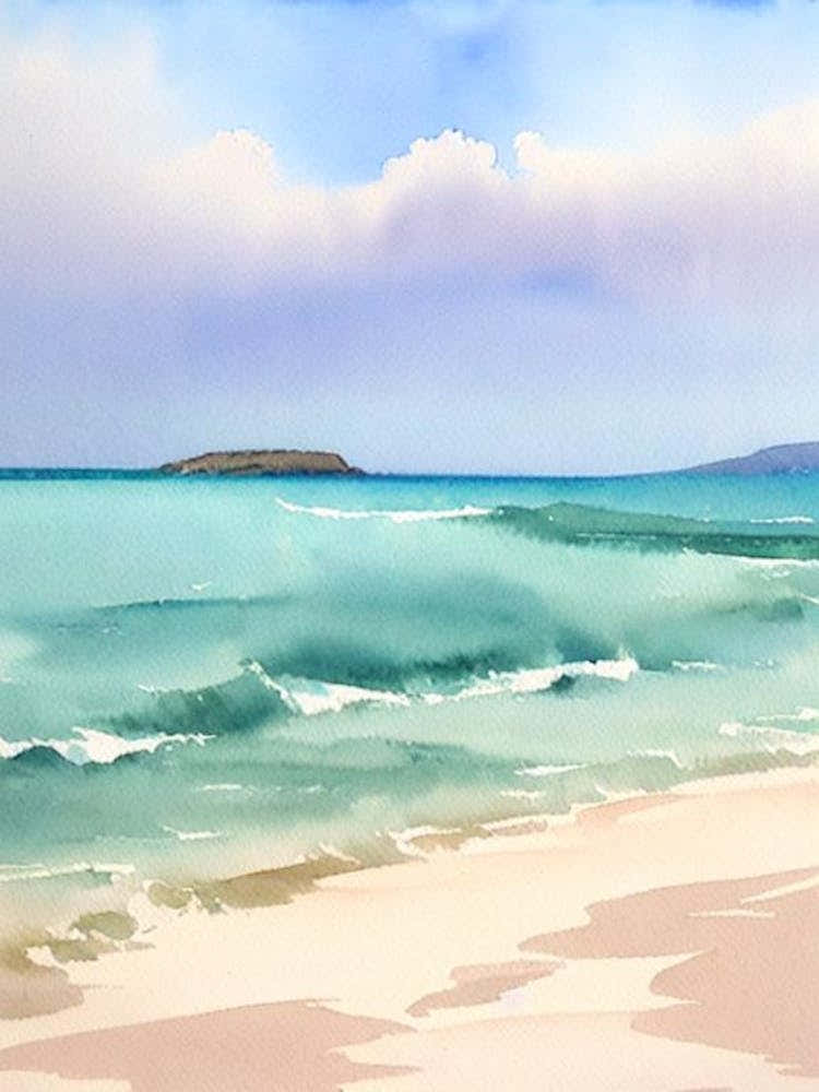 El Yunque Beach 2, Puerto Rico Watercolour