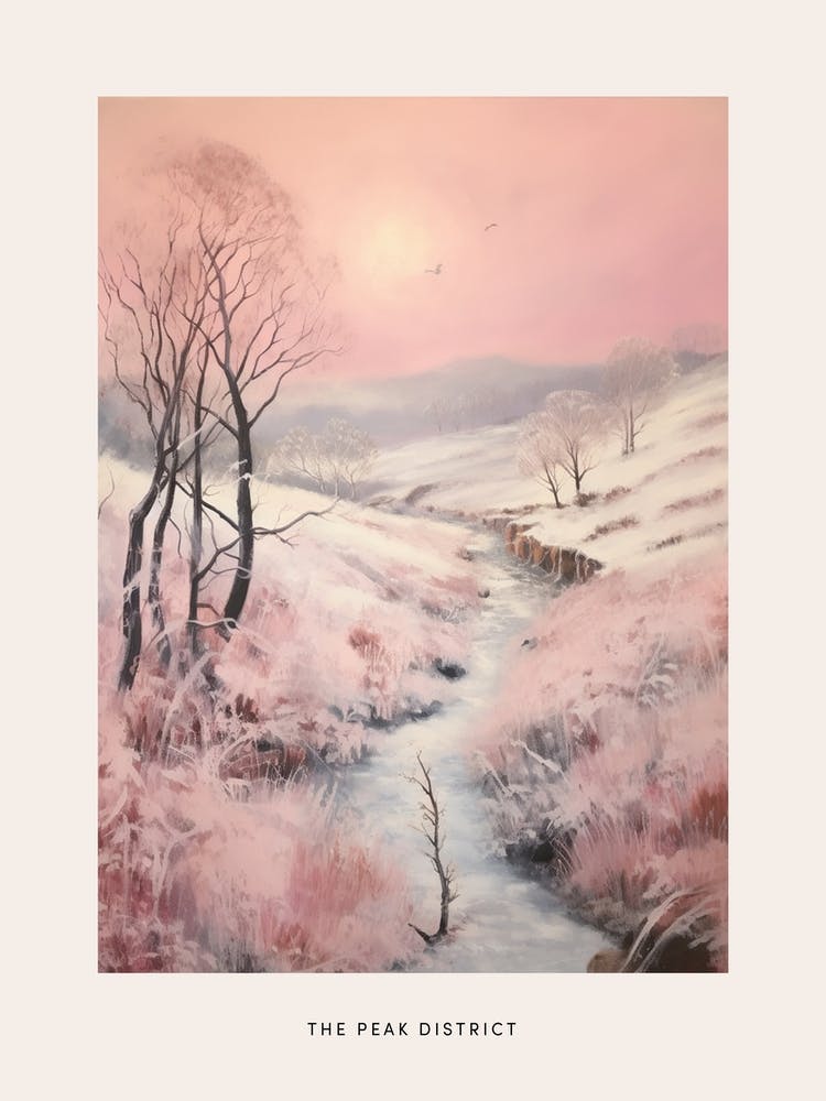Dreamy Winter National Park Poster  The Peak District England 1
