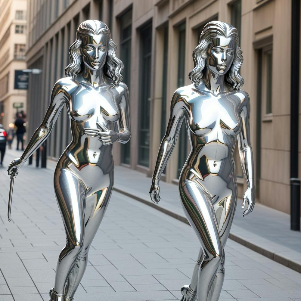 Two Women In Silver