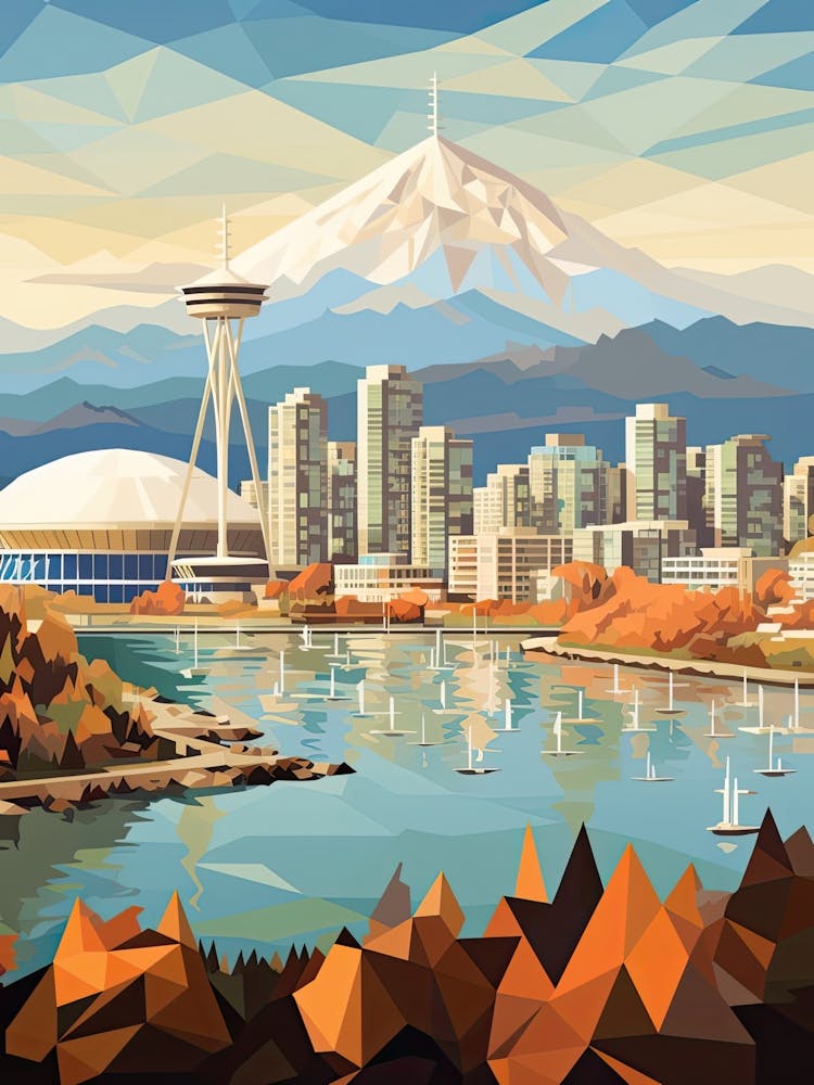 Vancouver, Canada, Geometric Illustration 2