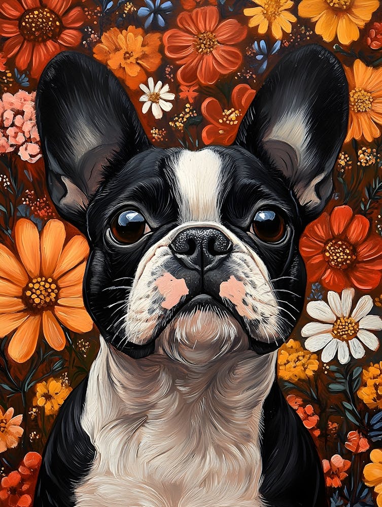 Frenchie And Flowers 8