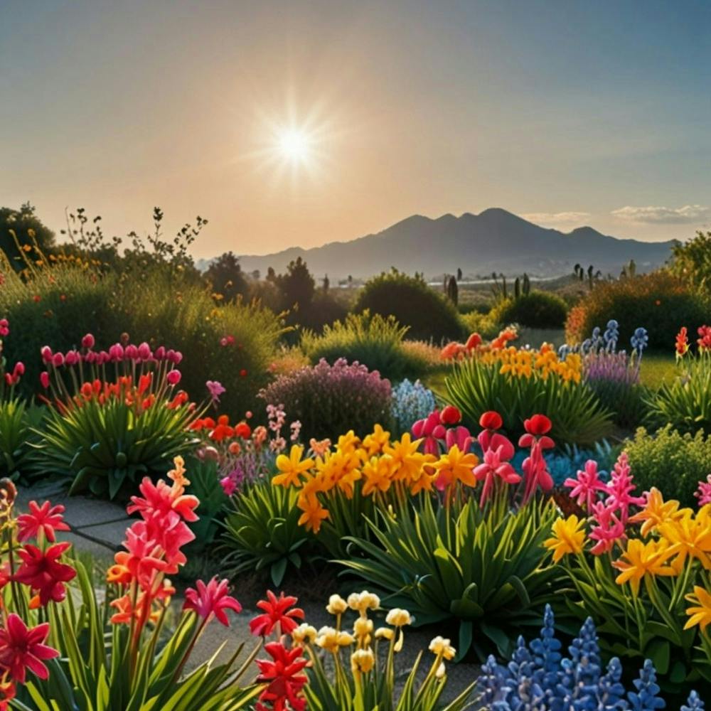 Colorful Flowers In A Garden 1