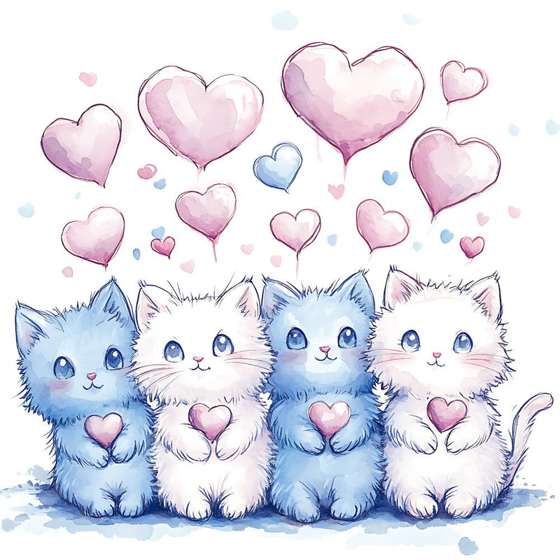 Cute Kittens Pastel Candy Hearts 15