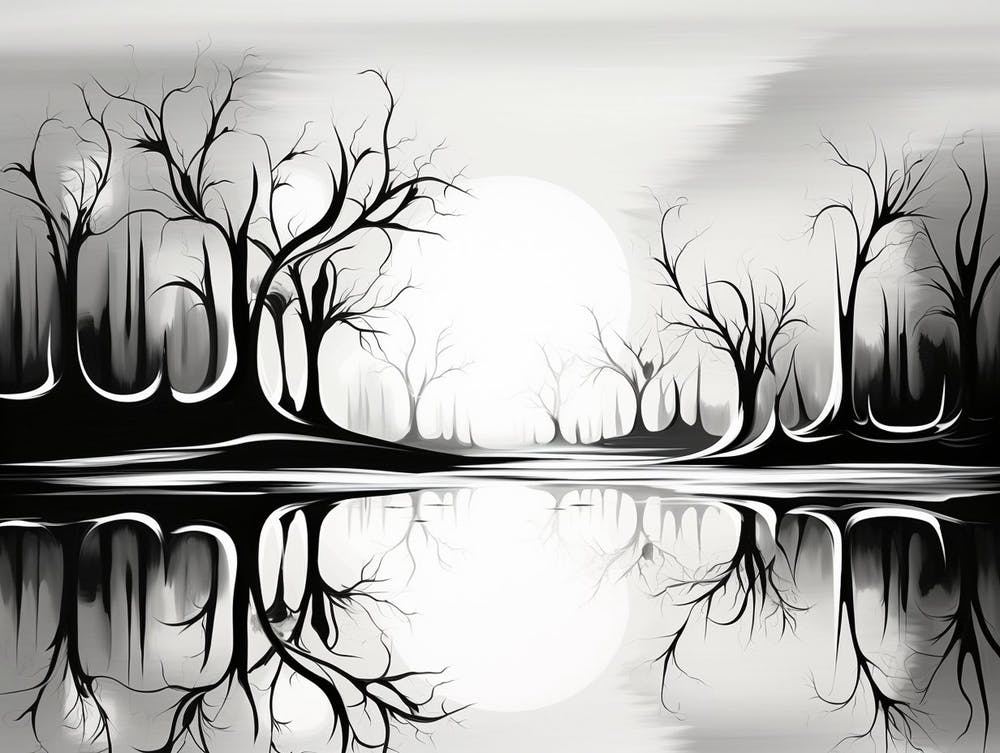 Tranquility Abstract Black And White 10