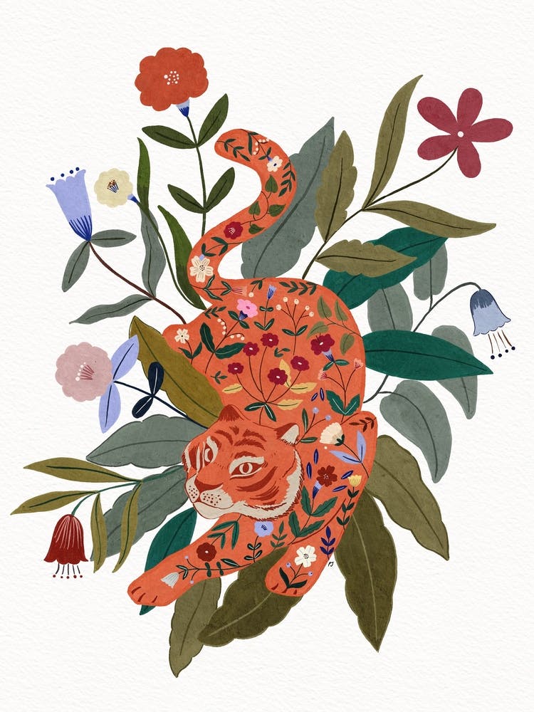 Tiger in the garden