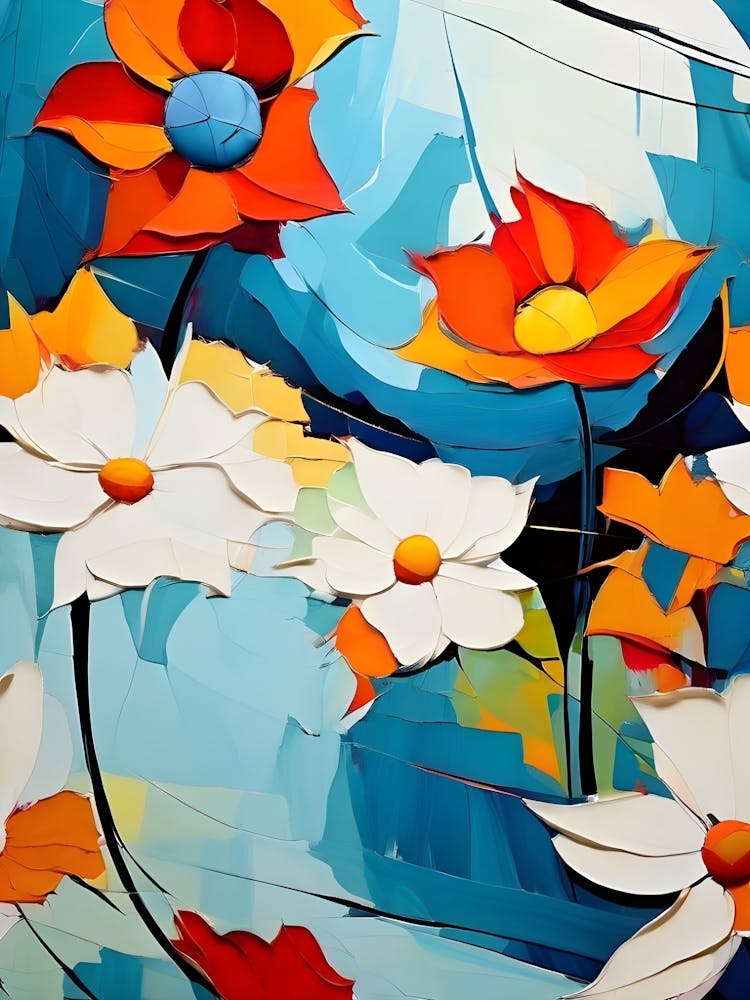 Abstract Flowers Painting