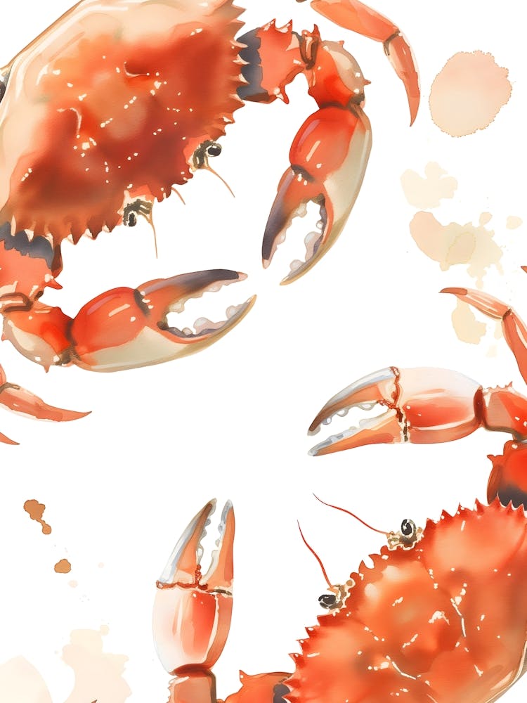 Watercolor Crabs