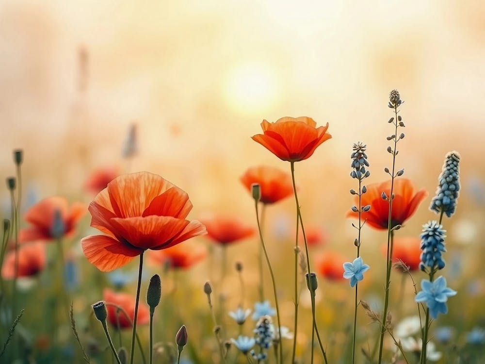 Field Of Poppie Flowers