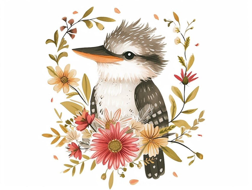 Kleiner floraler Kookaburra 1