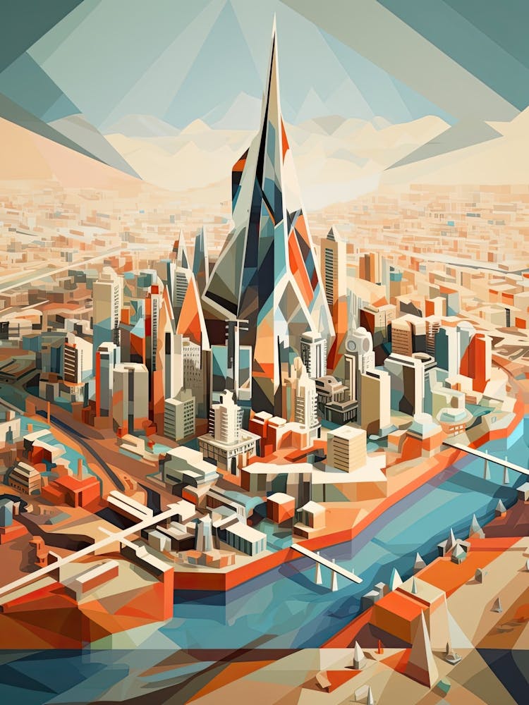 Dubai, United Arab Emirates, Geometric Illustration 2