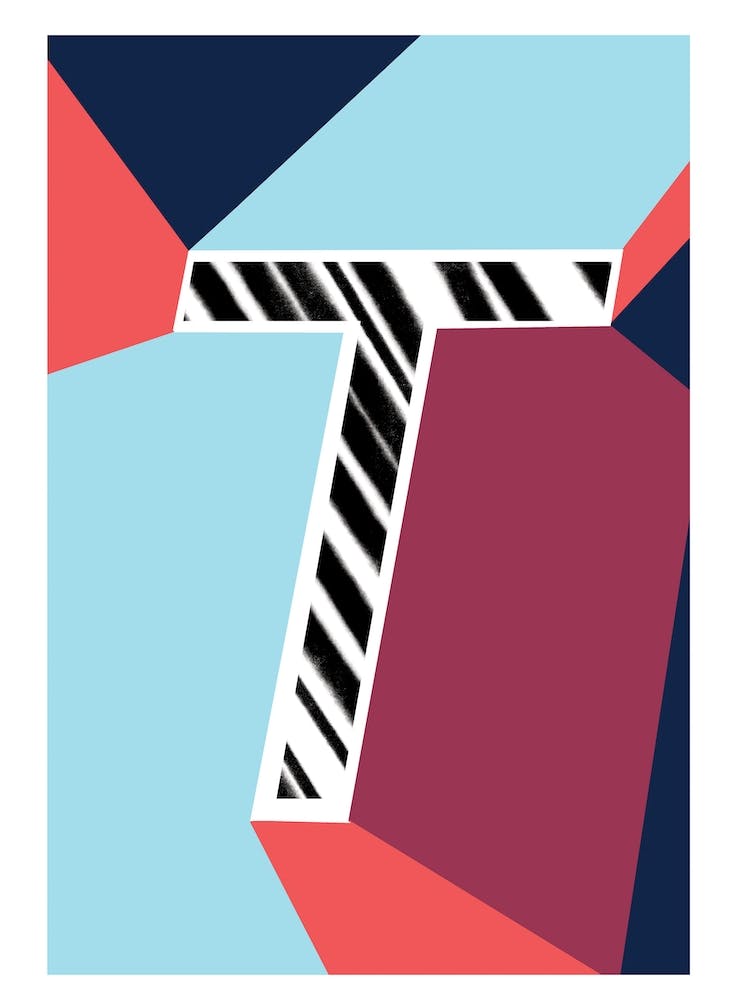 T Geometric Font