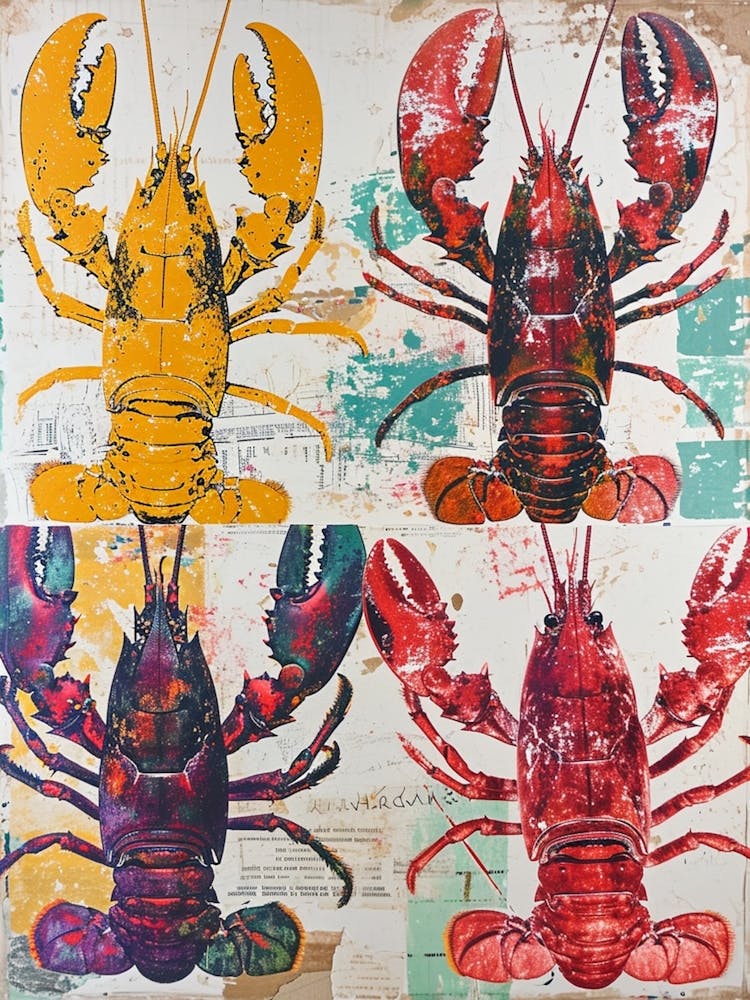 Kitsch Pop Art Lobster Tile