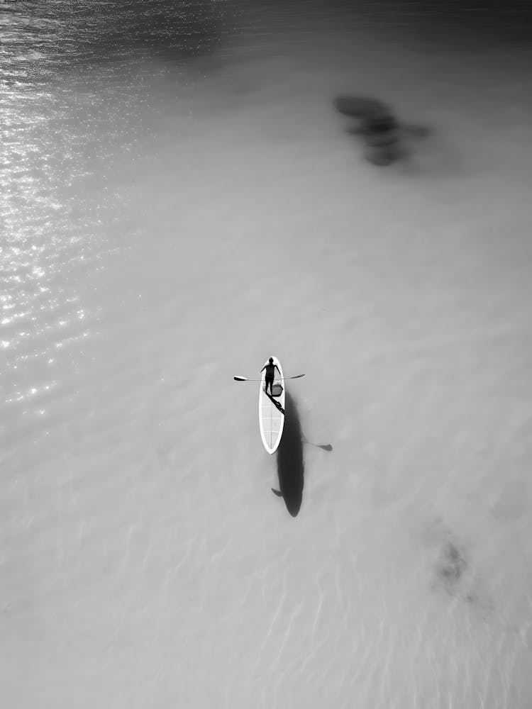 Black And White Canoe
